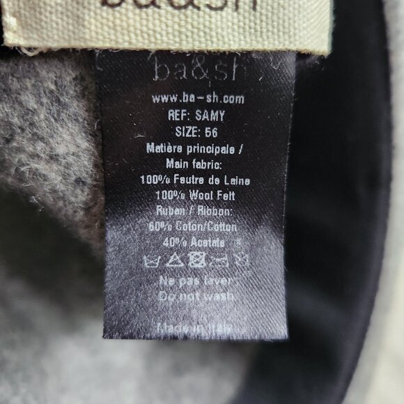 Made in Italy ba&sh "Samy" Grey Wool Felt Fedora Hat – Small Fit - Picture 5 of 8